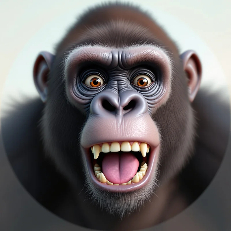 Gorilla Tag avatar profile image with fun expression and recognition