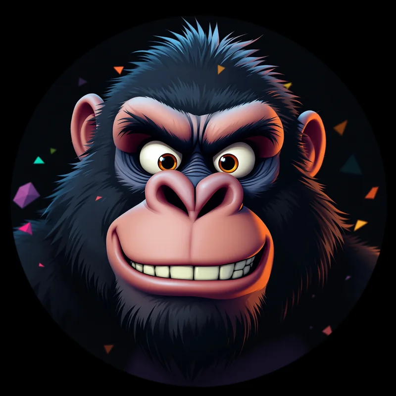 Gorilla Tag avatar profile image with fun expression and recognition