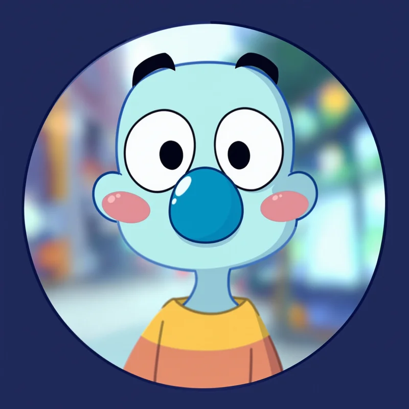 Gumball avatar profile image with funny cartoon expression