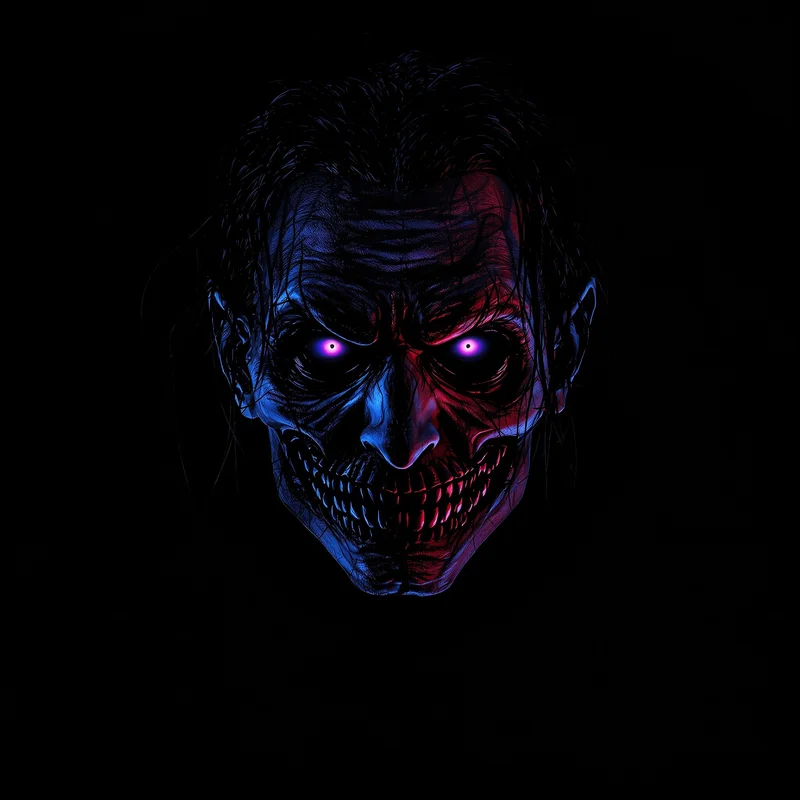 Halloween avatar profile image with eerie expression