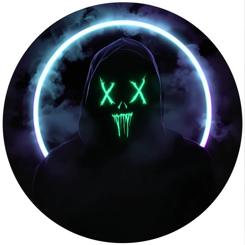 Halloween avatar profile image with eerie expression