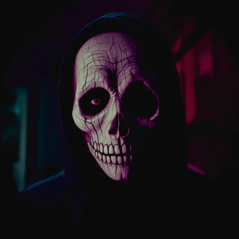 Halloween avatar profile image with eerie expression