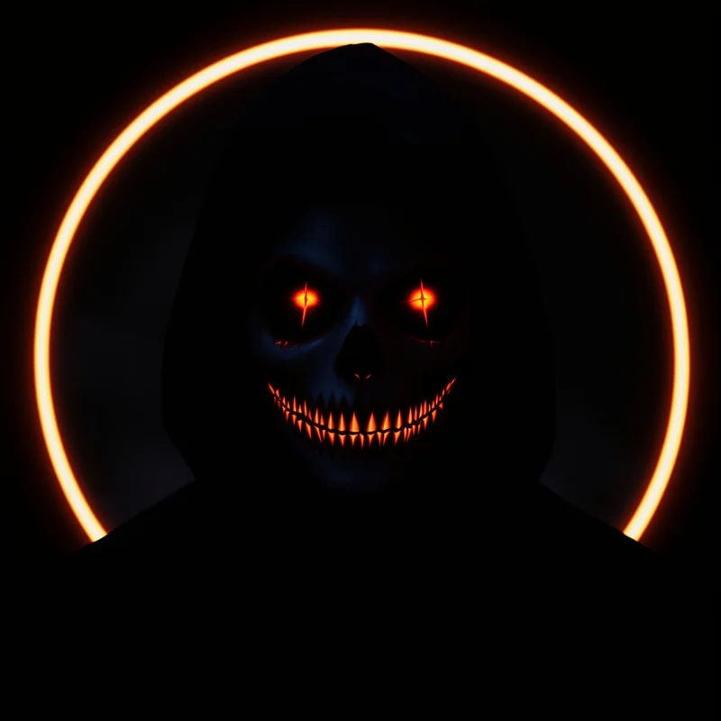 Halloween avatar profile image with eerie expression