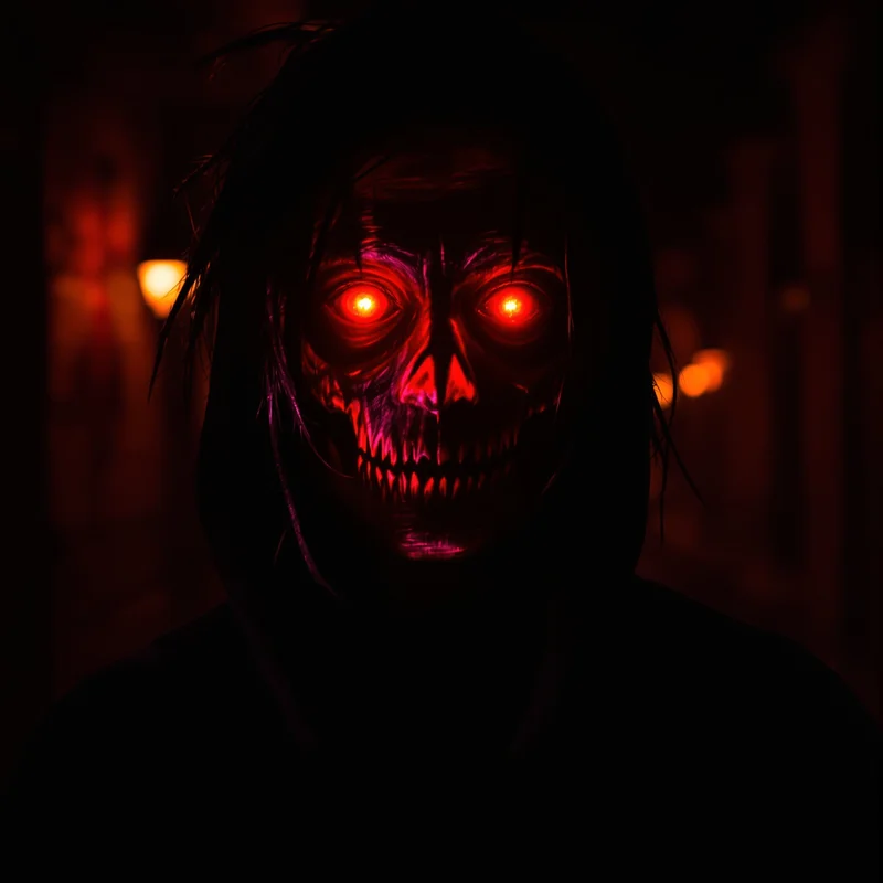 Halloween PFP with dark cathedral lighting and dark seasonal atmosphere