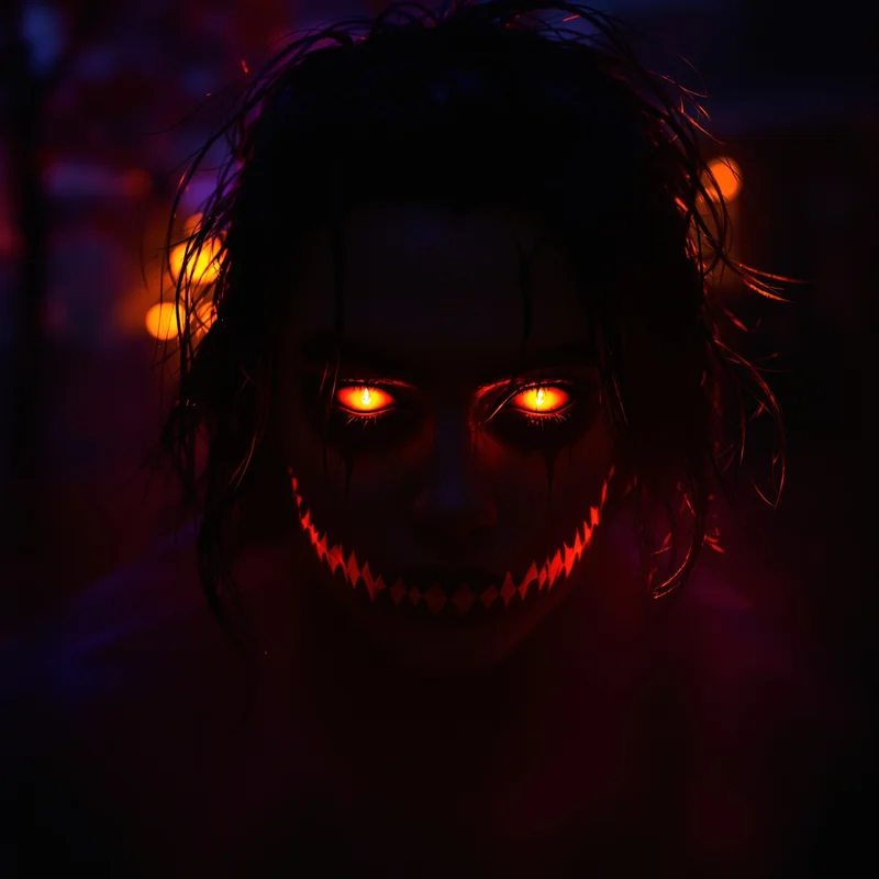 Halloween PFP with shadow driven face contrast and dark seasonal atmosphere