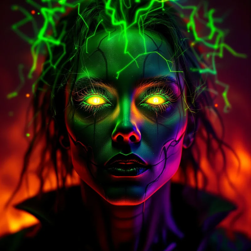 Halloween PFP with toxic green aura and dark seasonal atmosphere