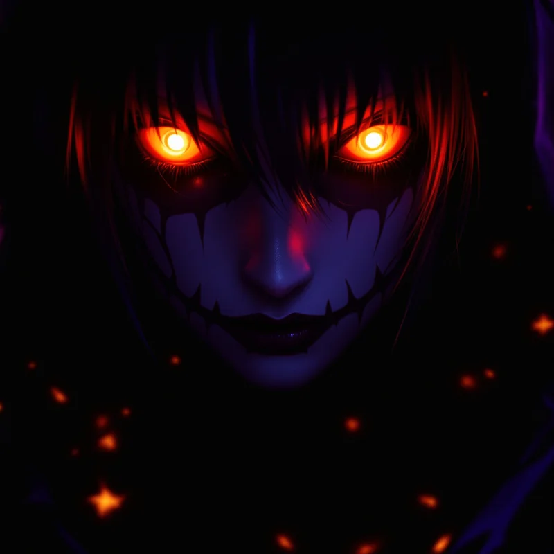 Halloween PFP with anime horror shadows and dark seasonal atmosphere