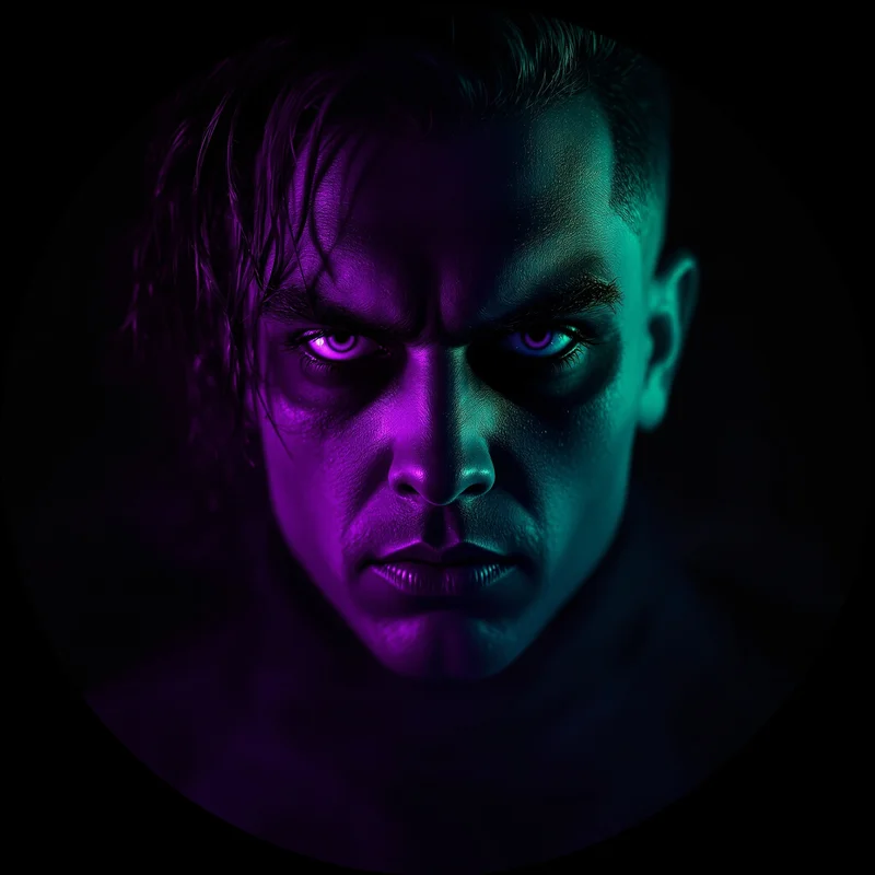 Halloween avatar profile image with eerie expression