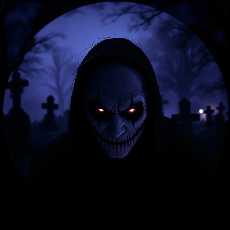 Halloween avatar profile image with eerie expression