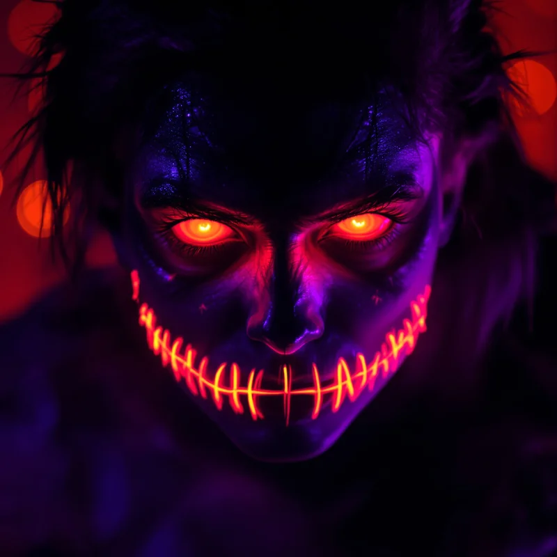 Halloween PFP with shadow driven face contrast and dark seasonal atmosphere