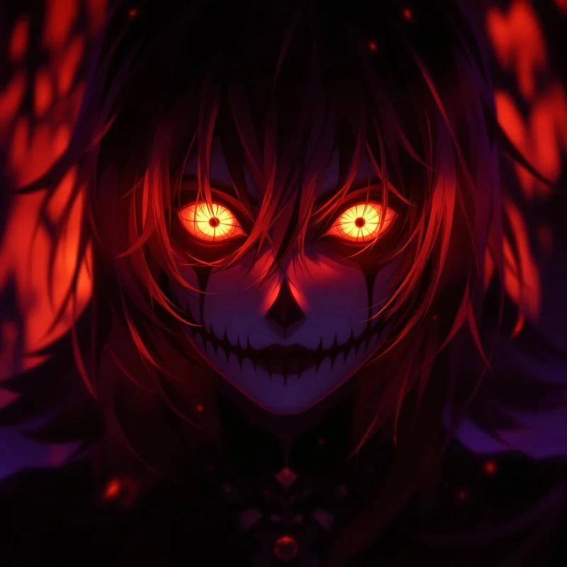 Halloween PFP with anime horror shadows and dark seasonal atmosphere
