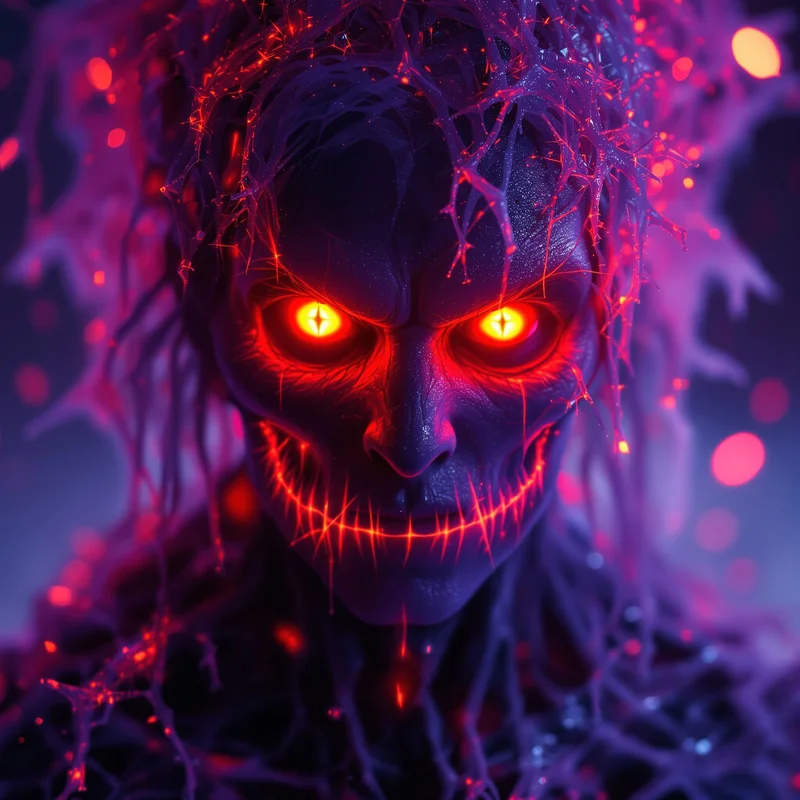 Halloween PFP with frozen demon atmosphere and dark seasonal atmosphere