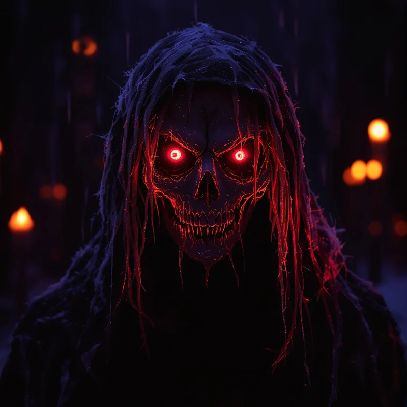 Halloween PFP with frozen demon atmosphere and dark seasonal atmosphere