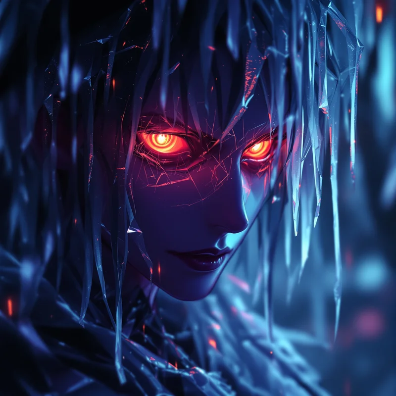 Halloween PFP with frozen demon atmosphere and dark seasonal atmosphere