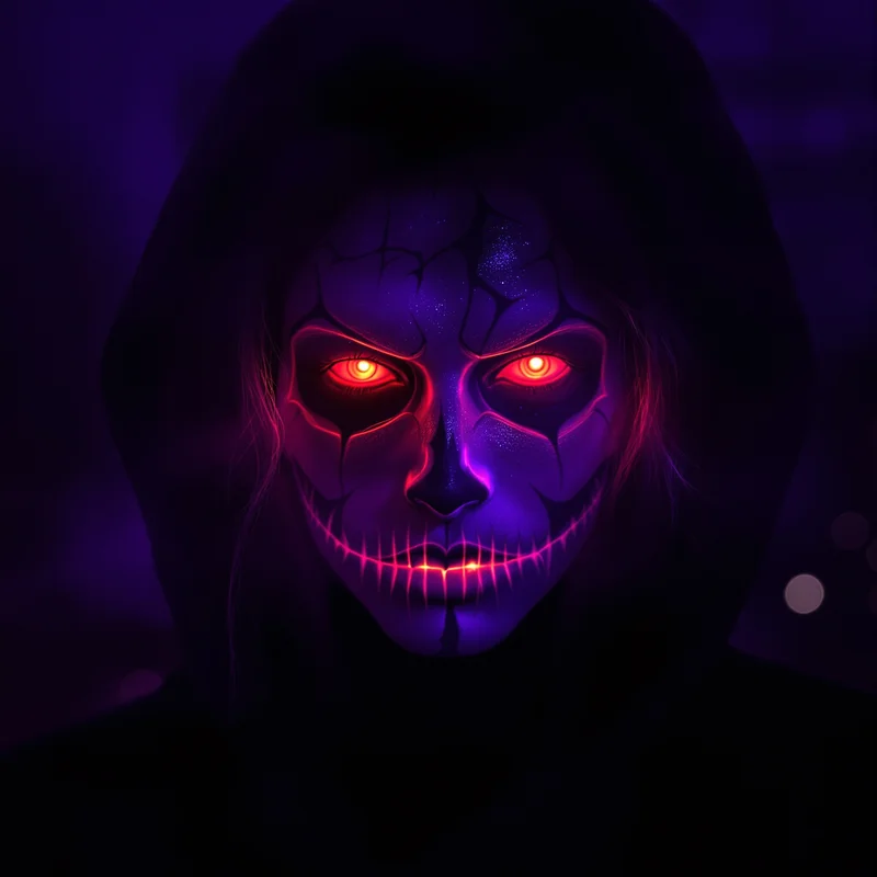 Halloween PFP with purple spectral lighting and dark seasonal atmosphere