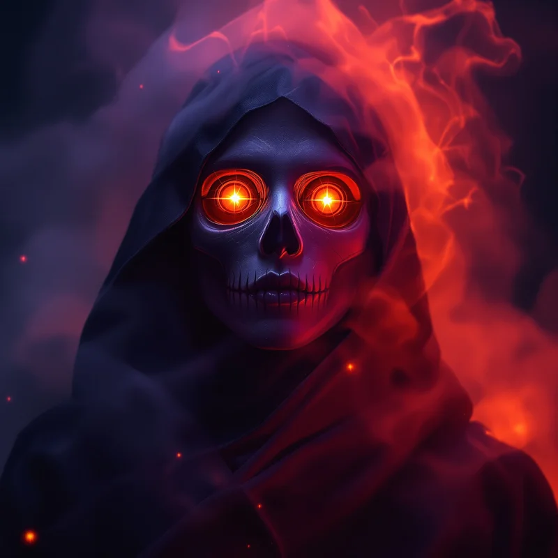 Halloween PFP with ghostly fog compression and dark seasonal atmosphere