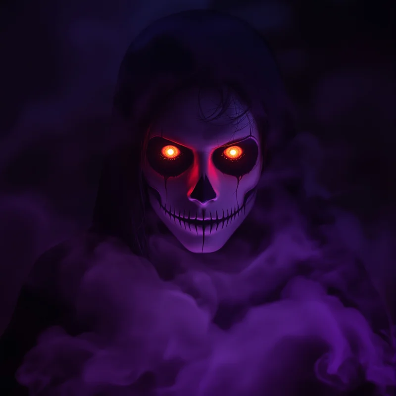 Halloween PFP with ghostly fog compression and dark seasonal atmosphere