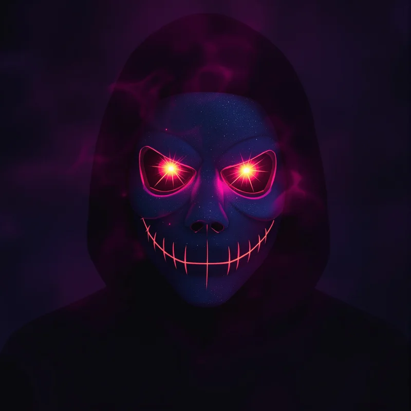 Halloween PFP with masked horror identity and dark seasonal atmosphere