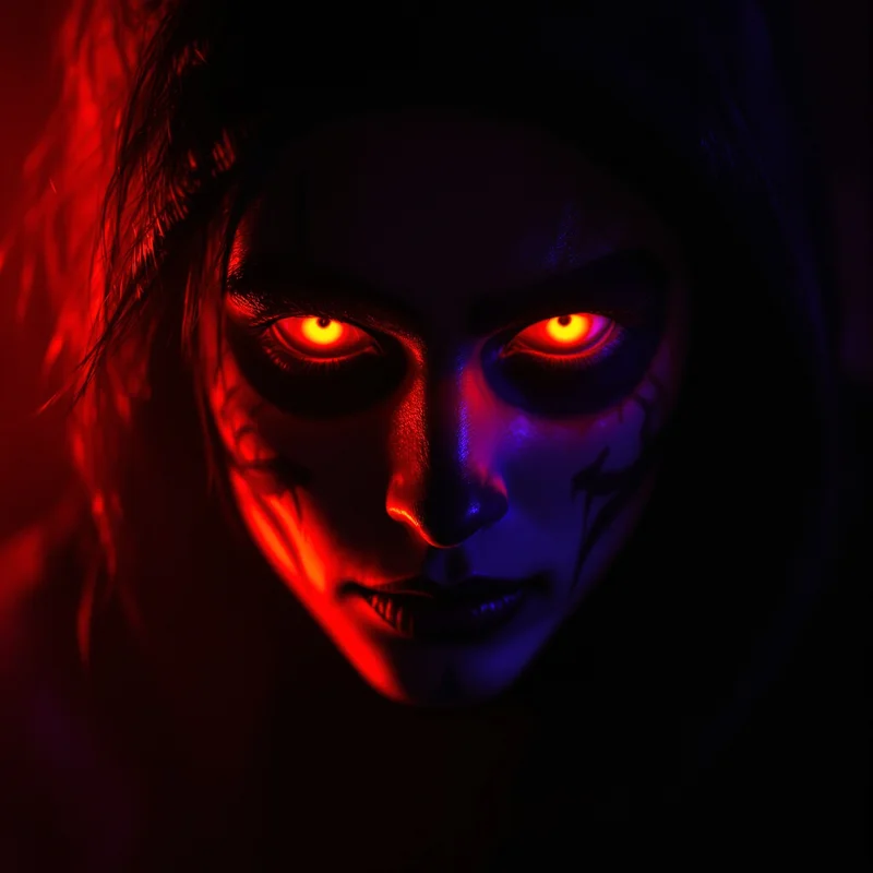Halloween PFP with shadow driven face contrast and dark seasonal atmosphere