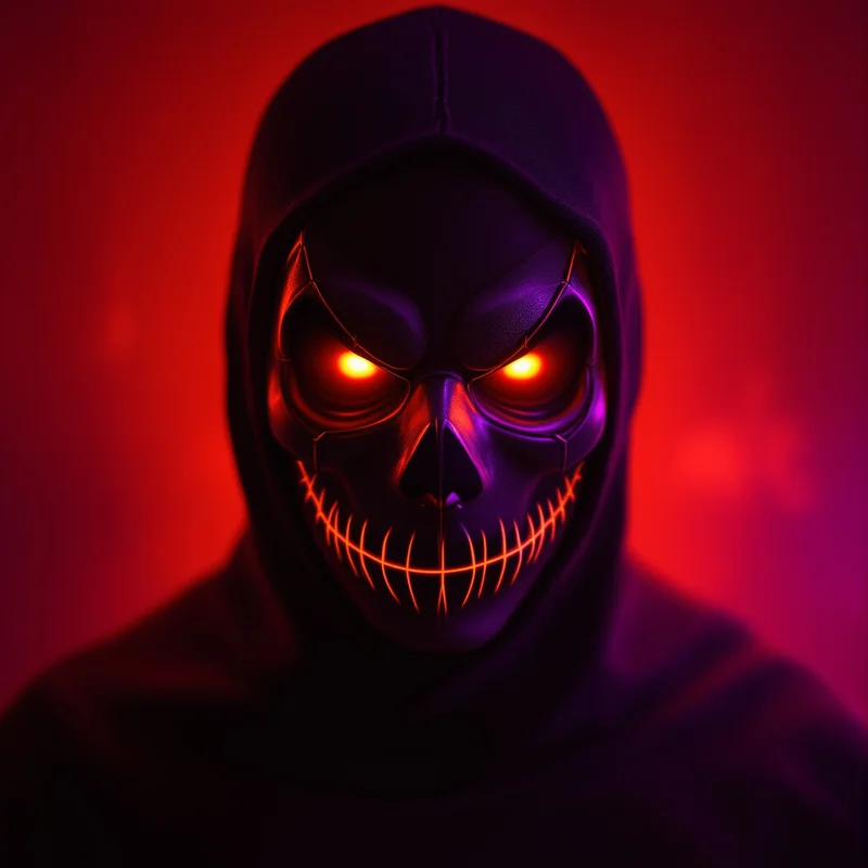 Halloween PFP with masked horror identity and dark seasonal atmosphere