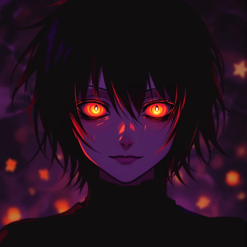 Halloween PFP with anime horror shadows and dark seasonal atmosphere