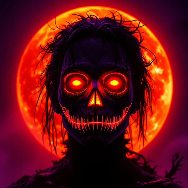 Halloween PFP with blood moon silhouettes and dark seasonal atmosphere