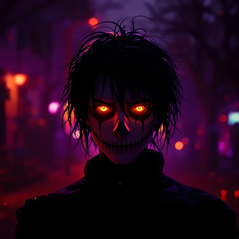 Halloween PFP with liminal suburban silence and dark seasonal atmosphere