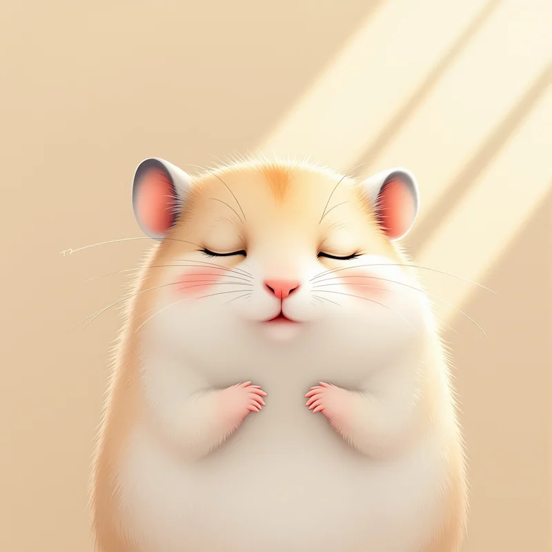 round hamster PFP portrait with warm sunlight lighting for social avatar display