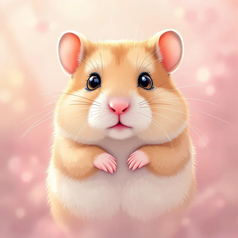 chubby hamster PFP avatar with bright soft colors for messaging profile icons