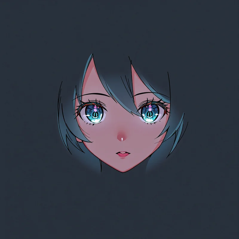 digital Miku anime portrait with smooth gradient colors for futuristic PFP design