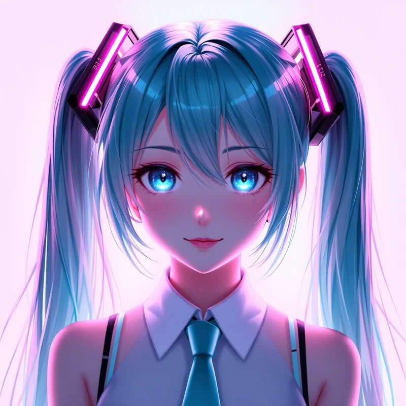 future Miku profile avatar with smooth gradient colors for aesthetic profile icon
