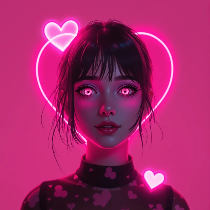 cute heart PFP portrait with pastel colors for profile picture use