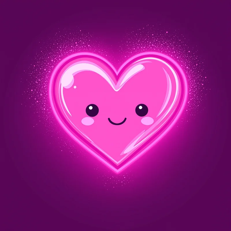 cute heart PFP portrait with glowing hearts for social media avatar