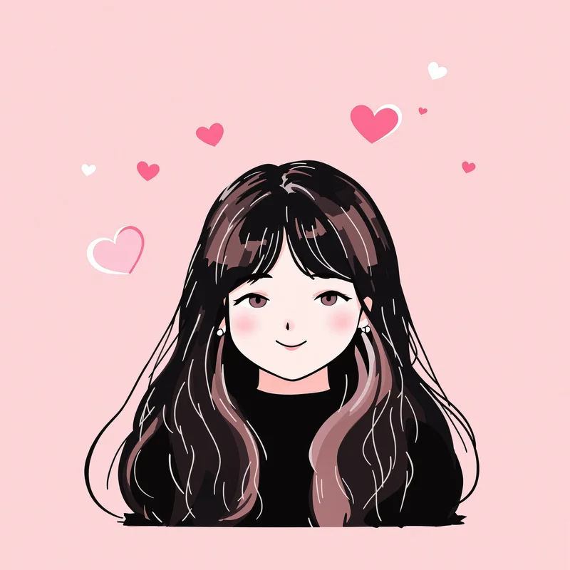 romantic profile picture with glowing hearts for avatar display