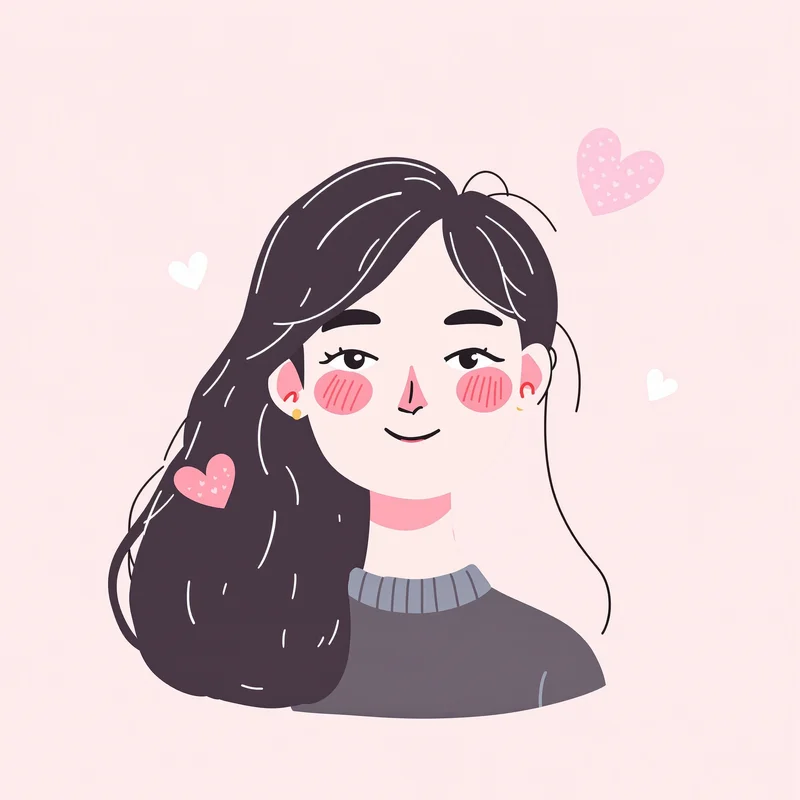 heart PFP portrait with neon heart shapes for avatar display