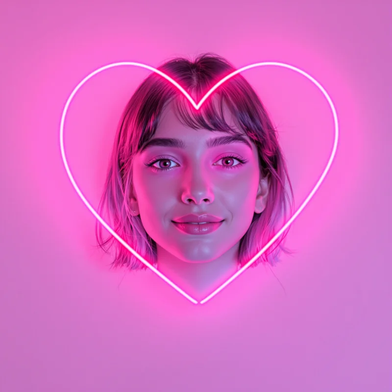 cute heart PFP portrait with pastel colors for messaging profile icon