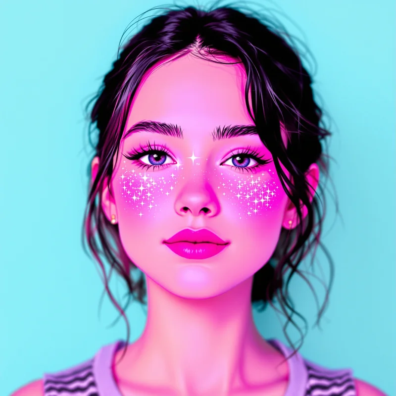 love themed avatar with neon heart shapes for digital identity
