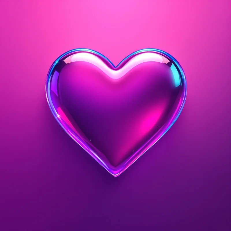 romantic profile picture with neon heart shapes for profile picture use