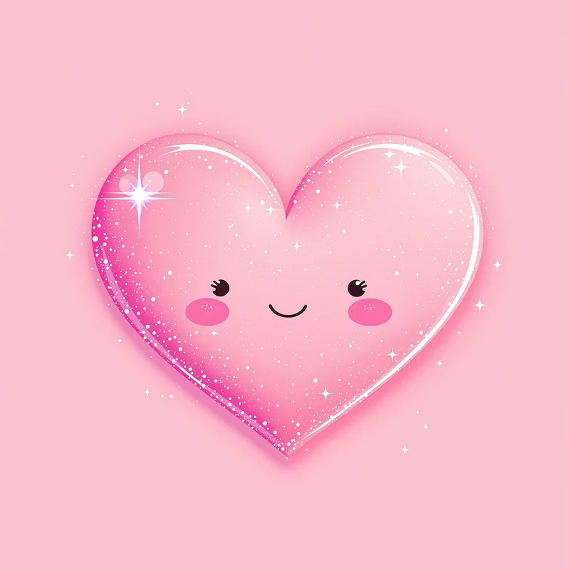 cute heart PFP portrait with sparkles for digital identity