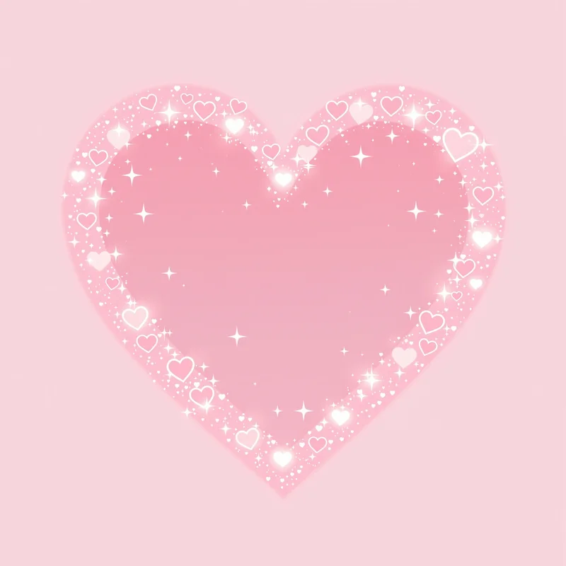heart icon avatar image with glowing hearts for messaging profile icon