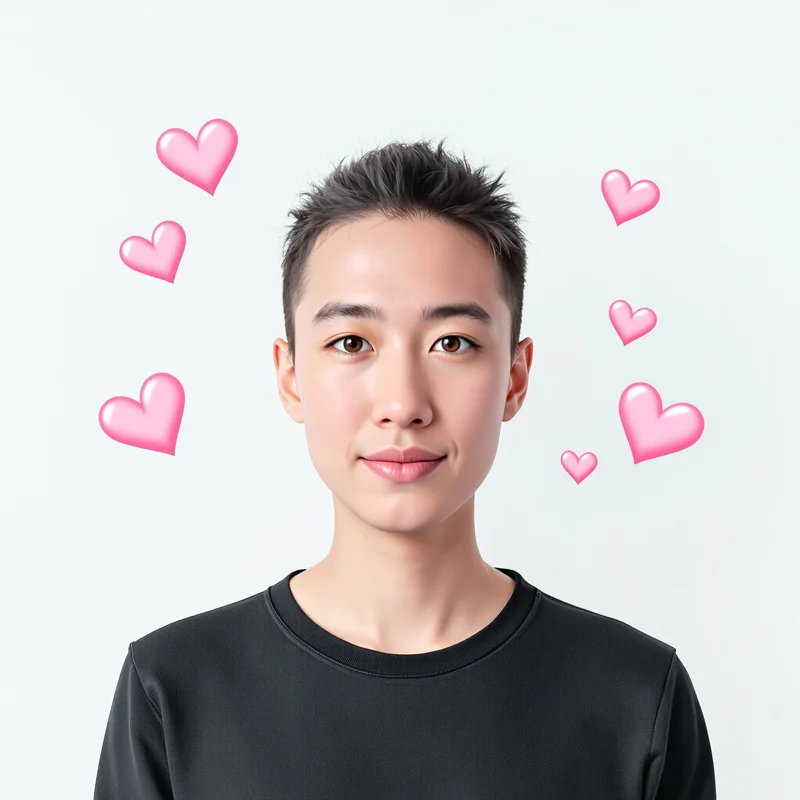 love themed avatar with sparkles for digital identity