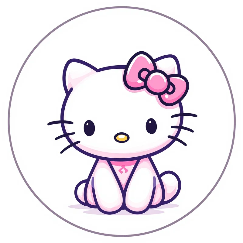 Hello Kitty avatar profile image with sweet expression and clear recognition