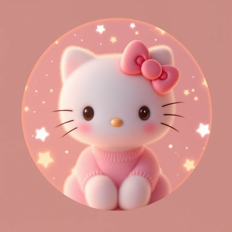 Hello Kitty avatar profile image with sweet expression and clear recognition