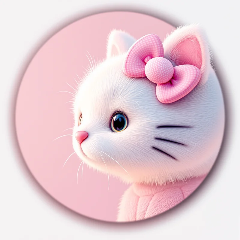 Hello Kitty avatar profile image with sweet expression and clear recognition