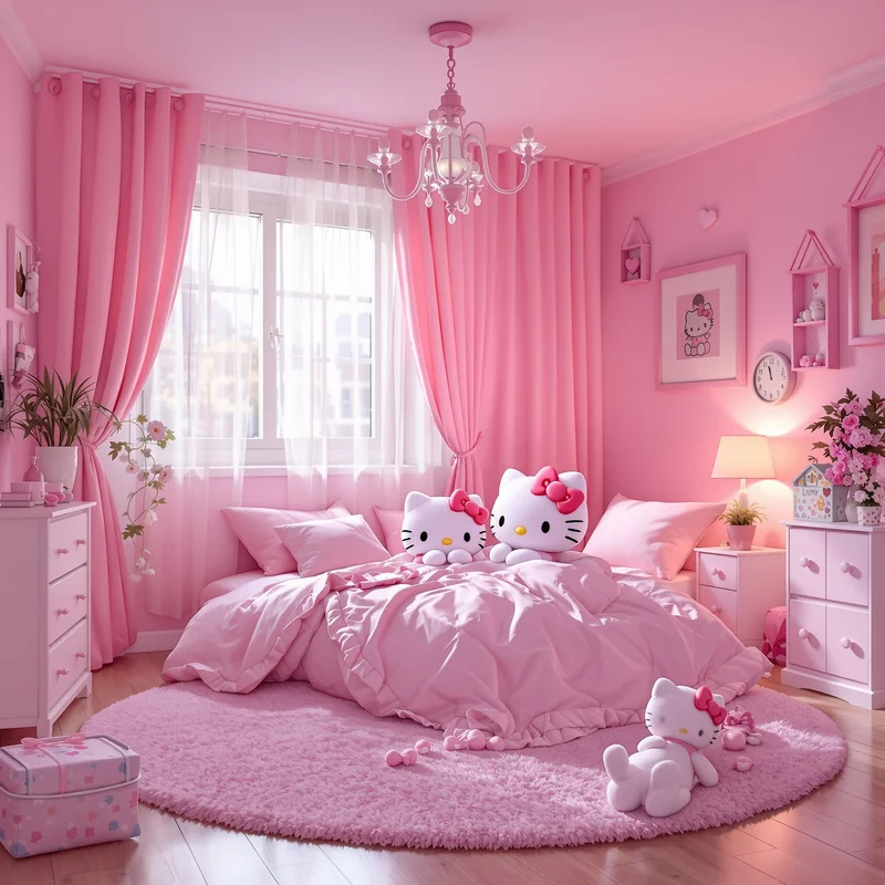 Hello Kitty PFP Cozy Pink Bedroom aesthetic avatar design