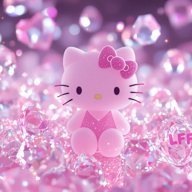 Hello Kitty PFP Crystal Pink Ice aesthetic avatar design