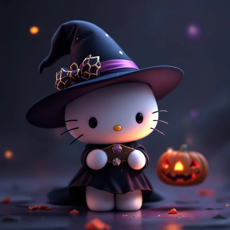 Hello Kitty PFP Halloween Witch aesthetic avatar design