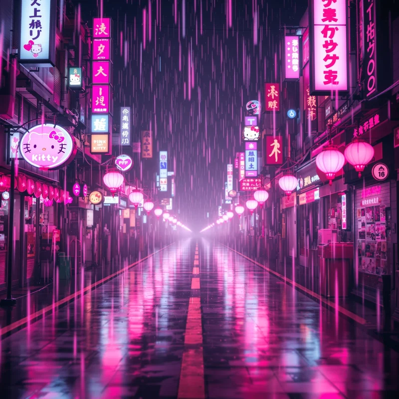Hello Kitty PFP Pink Rain Alley aesthetic avatar design