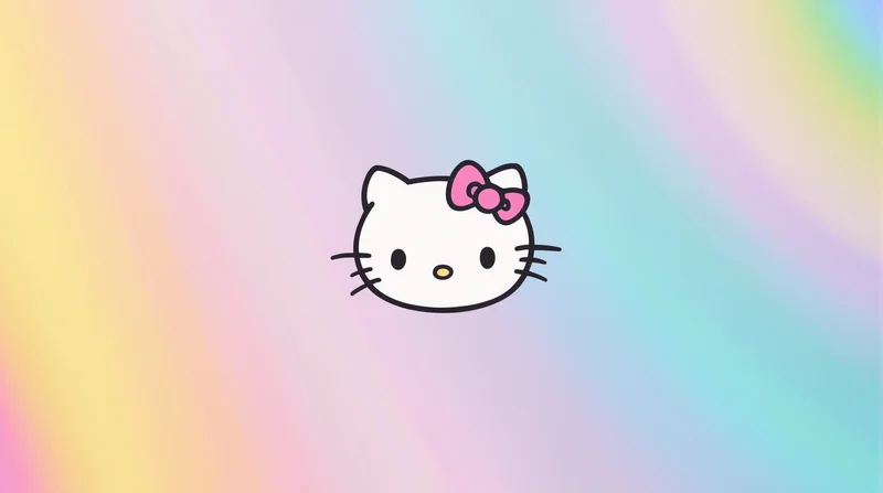 hello kitty pfp rainbow pastel portrait