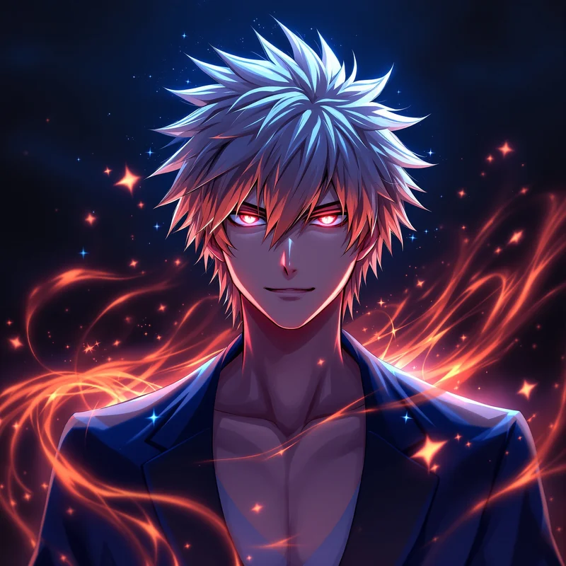 intense Ichigo anime portrait with dark anime lighting for digital profile identity